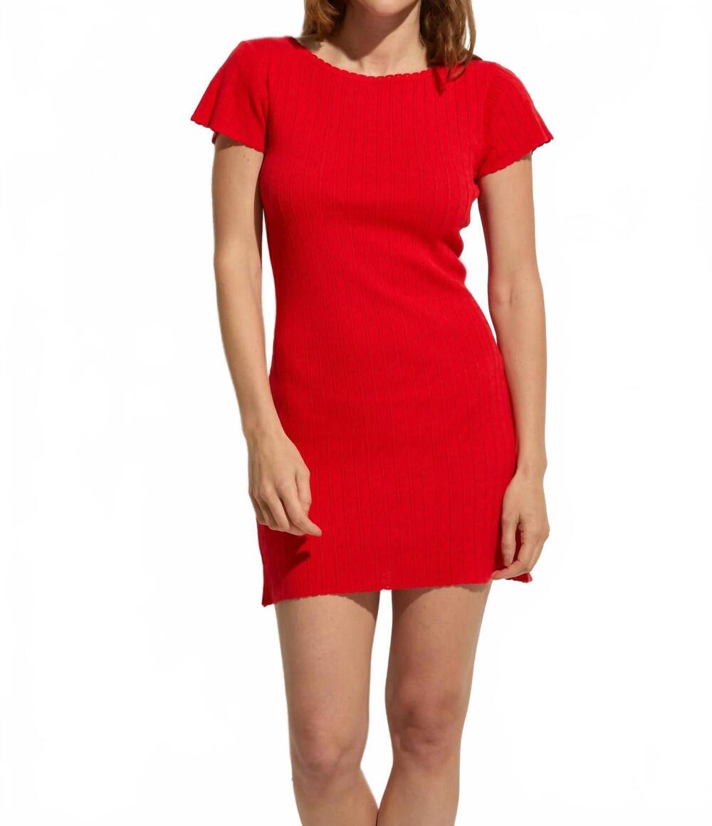 NEW ASHER piper pointelle dress in red